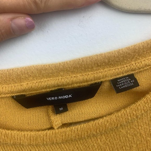 VERO MODA Belinda O-Neck Knit Top In Ambergold Sz M - Picture 9 of 11